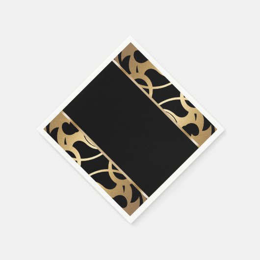 Serviette En Papier Bordure Art déco Or (Coin)