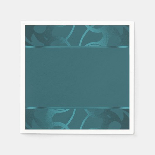 Serviette En Papier Bordure Art déco Turquoise (Devant)