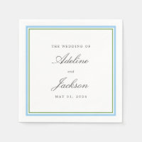 Bordure bleue et verte Classique Mariage tradition