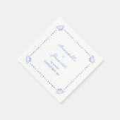 Serviette En Papier Bordure Coastal Chic Shell Mariage personnalisé (Coin)