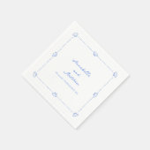 Serviette En Papier Bordure Coastal Chic Shell Mariage personnalisé (Coin)