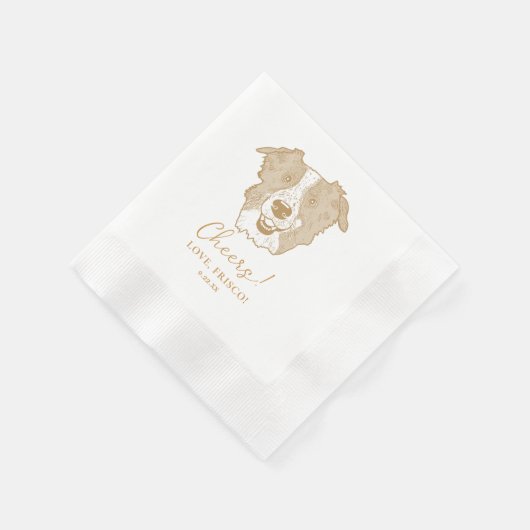 Serviette En Papier Bordure Collie Chien Cheval Personnalisé Serviette (Coin)