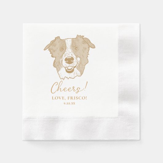 Serviette En Papier Bordure Collie Chien Cheval Personnalisé Serviette (Devant)