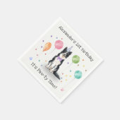 Serviette En Papier Bordure Collie Chien fête d'anniversaire (Coin)