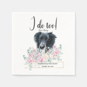 Serviette En Papier Bordure Collie Chien Mariage Cocktail Serviettes (Devant)