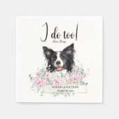 Serviette En Papier Bordure Collie Chien Mariage Cocktail Serviettes (Devant)