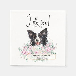 Serviette En Papier Bordure Collie Chien Mariage Cocktail Serviettes