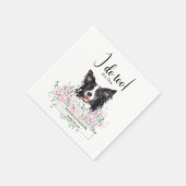 Serviette En Papier Bordure Collie Chien Mariage Cocktail Serviettes (Coin)