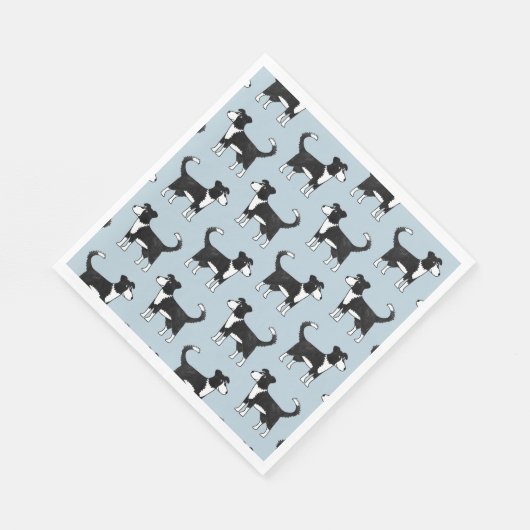 Serviette En Papier Bordure Collie Sheep Chien (Coin)