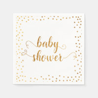 Bordure Confetti baby shower Faux Gold Foil