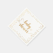 Serviette En Papier Bordure Confetti baby shower Faux Gold Foil (Coin)
