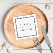 Serviette En Papier Bordure couleur modifiable Mariage classique moder