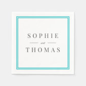 Serviette En Papier Bordure couleur modifiable Mariage classique moder (Devant)