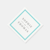 Serviette En Papier Bordure couleur modifiable Mariage classique moder (Coin)