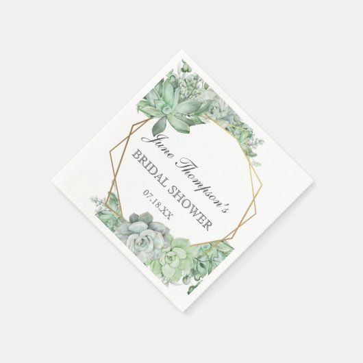 Serviette En Papier Bordure de verdure succulente d'eucalyptus pour Ba (Coin)