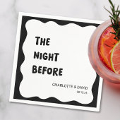 Serviette En Papier Bordure d'onde moderne Dîner de répétition noir et