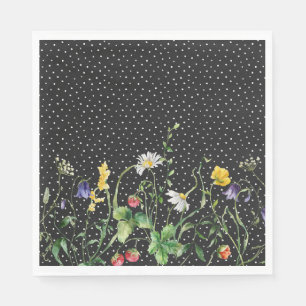 Serviette En Papier Bordure fleur sauvage Sur Les Points Suisses