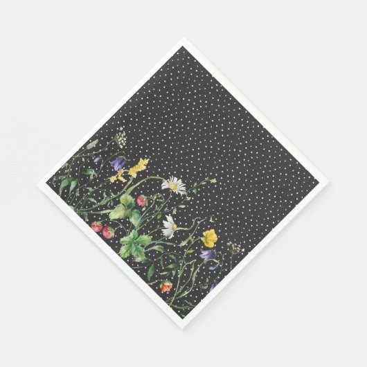 Serviette En Papier Bordure fleur sauvage Sur Les Points Suisses (Coin)