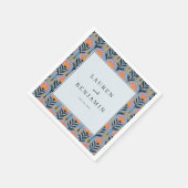 Serviette En Papier Bordure florale bleue joyeuse (Coin)