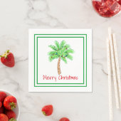 Serviette En Papier Bordure Joyeuse Palm Tree Lumières (En situation)