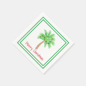 Serviette En Papier Bordure Joyeuse Palm Tree Lumières (Coin)