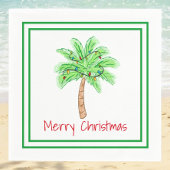 Serviette En Papier Bordure Joyeuse Palm Tree Lumières
