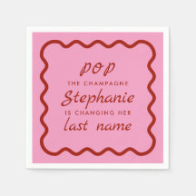 Bordure ondulée rose et rouge Pop le Champagne