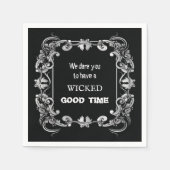 Serviette En Papier Bordure orange Halloween noir (Devant)