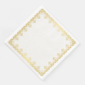 Serviette En Papier Bordure Papier Napkins-Or (Coin)