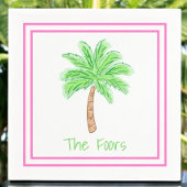 Serviette En Papier Bordure personnalisée Preppy Palm Tree