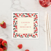 Serviette En Papier Bordure Rouge Cerise Joyeuse (En situation)