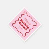 Serviette En Papier Bordure rouge rose Vague Anniversaire Brunch Party (Coin)