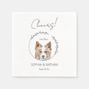 Serviette En Papier Bordure simple Collie Chien Mariage Cocktail Napki