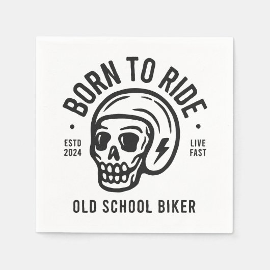 Serviette En Papier Born to Ride (Devant)