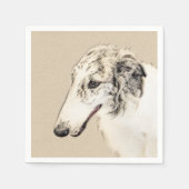 Serviette En Papier Borzoi (Argent Brindle) Peinture Chien Art origina (Devant)