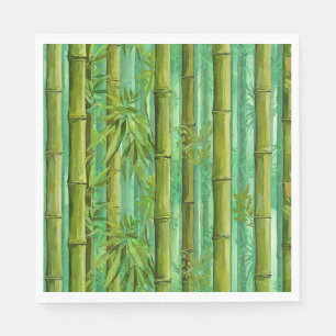 Serviette En Papier Bosquet de bambou jungle Verts chauds et frais