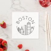 Serviette En Papier Boston City Skyline, boston ma skyline (En situation)