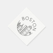 Serviette En Papier Boston City Skyline, boston ma skyline (Coin)