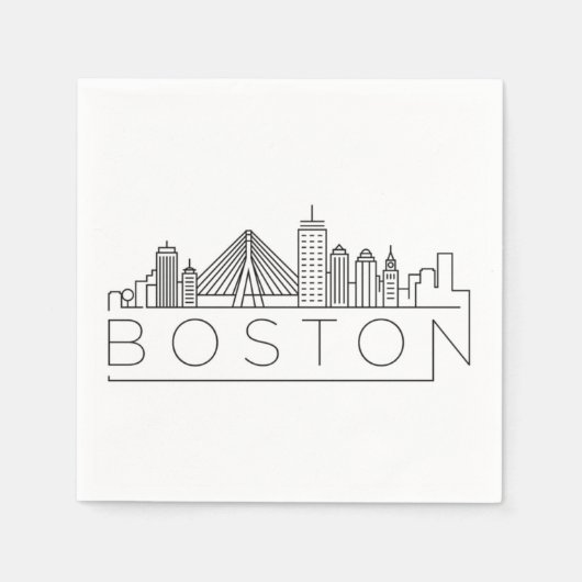 Serviette En Papier Boston City Skyline, boston ma skyline (Devant)