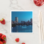Serviette En Papier Boston Massachusetts City Skyline (En situation)