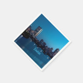 Serviette En Papier Boston Massachusetts City Skyline (Coin)