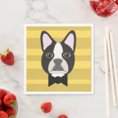 Serviette En Papier Boston Terrier (En situation)