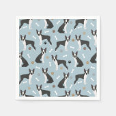 Serviette En Papier Boston Terrier Bones and Paws (Devant)