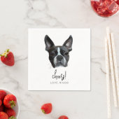 Serviette En Papier Boston Terrier Custom Chien Mariage Cocktail Napki (En situation)