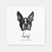 Serviette En Papier Boston Terrier Custom Chien Mariage Cocktail Napki (Devant)