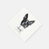 Serviette En Papier Boston Terrier Custom Chien Mariage Cocktail Napki (Coin)