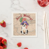 Serviette En Papier Boston Terrier Pirate (En situation)