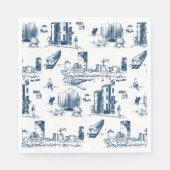 Serviette En Papier Boston Toile Navy et White (Devant)