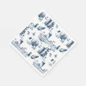 Serviette En Papier Boston Toile Navy et White (Coin)