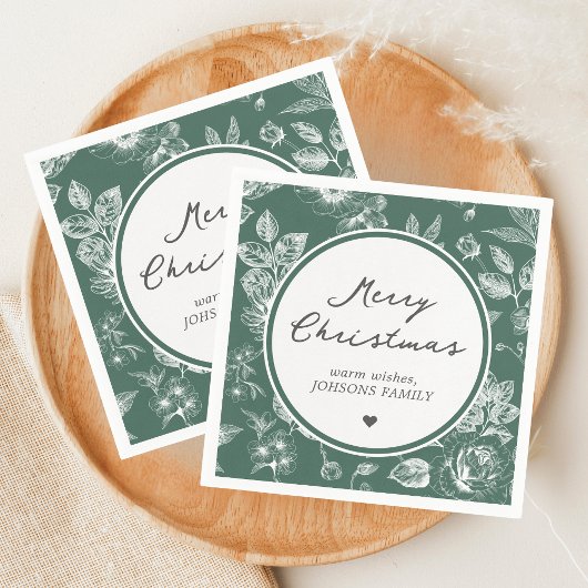 Serviette En Papier Botanical Christmas